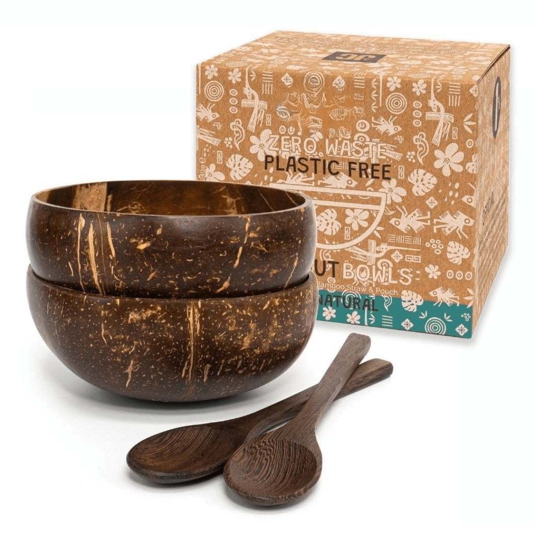 Classic Kokosschale & Löffel 2in1-Set – natürlich & handgefertigt