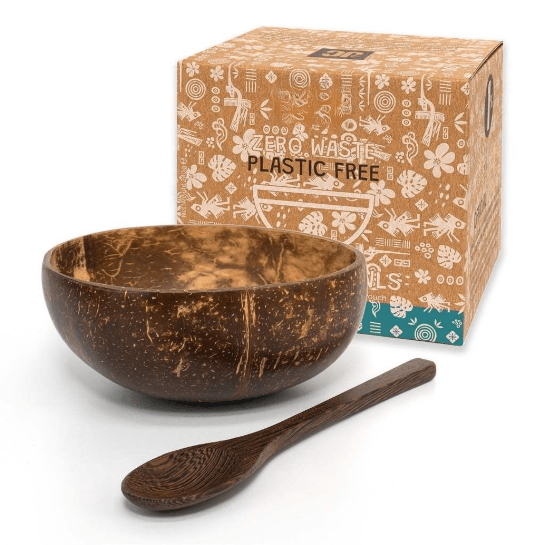 Classic Kokosschale & Löffel 2in1-Set – natürlich & handgefertigt