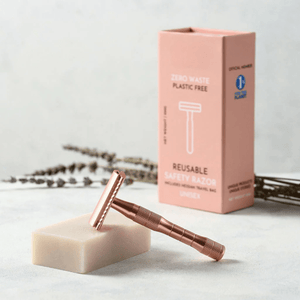 Sicherheitsrasierer inkl. 10 Ersatzklingen – Rosegold & Schwarz