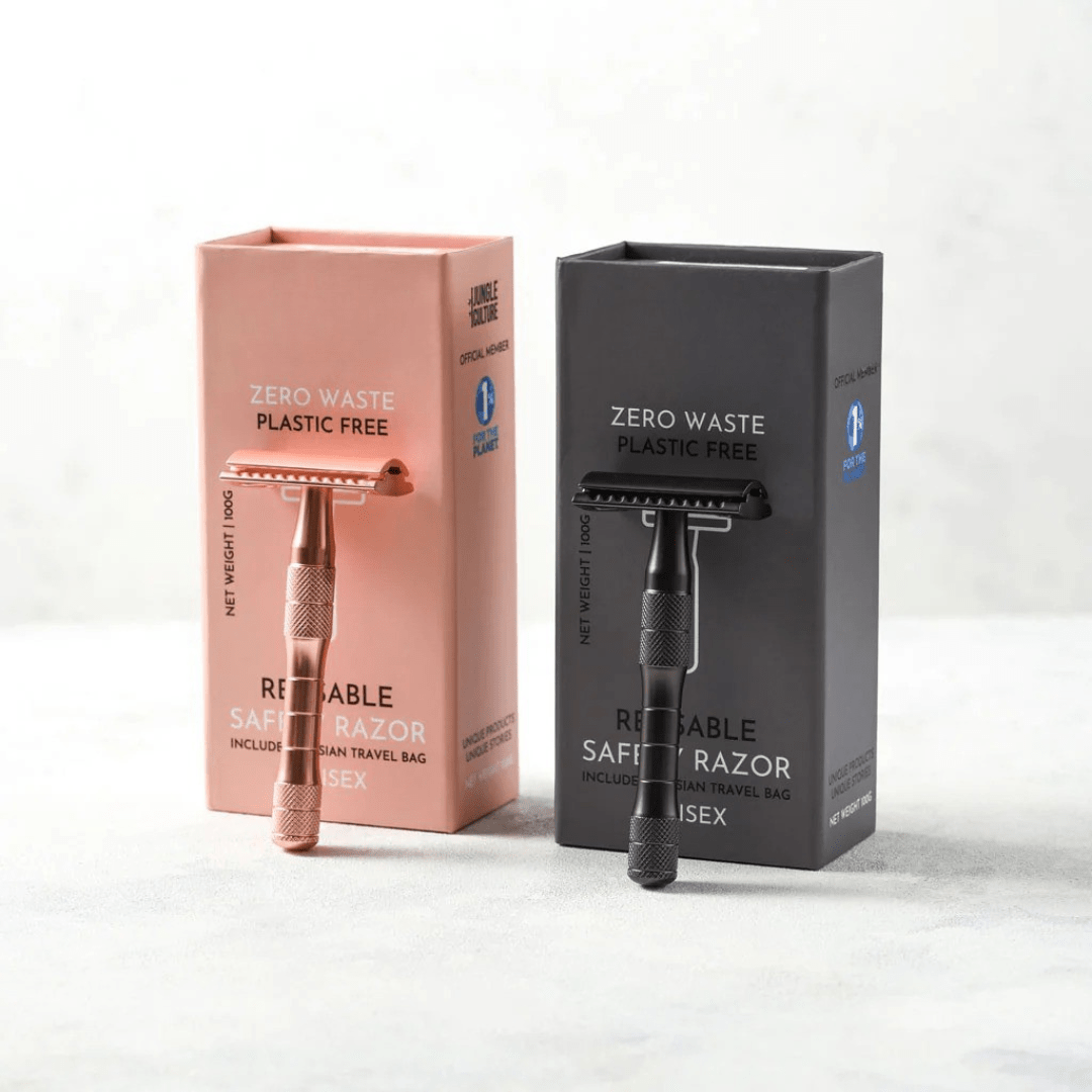 Sicherheitsrasierer inkl. 10 Ersatzklingen – Rosegold & Schwarz